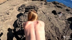 The BOATS watched us FUCK on the cliff! I CUM THREE TIMES and get a NO PROTECTION CREAMPIE