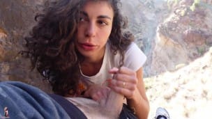 My girlfriend gets big cock in the Canyon