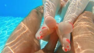 GINGER MERMAID UNDERWATER FOOTJOB POV | Perfect Soles Long Toes Red Nails